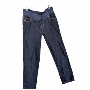 Oh! Mamma Maternity Jeans Plus Size 1X Dark Wash Knit Waist, 16W